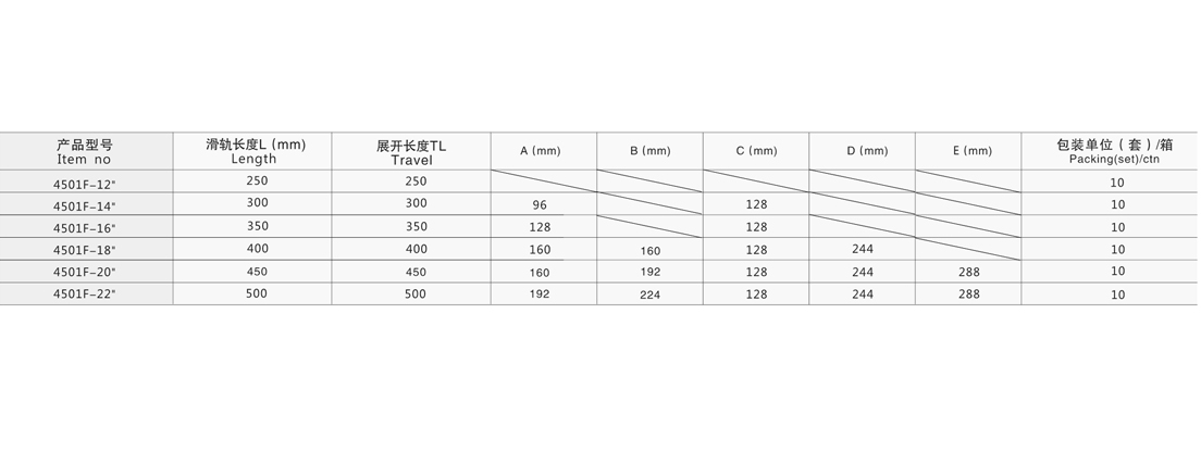 4501F三节缓冲钢珠滑轨